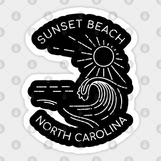 Sunset Beach, North Carolina Summer Waves and Surf Sticker by Contentarama